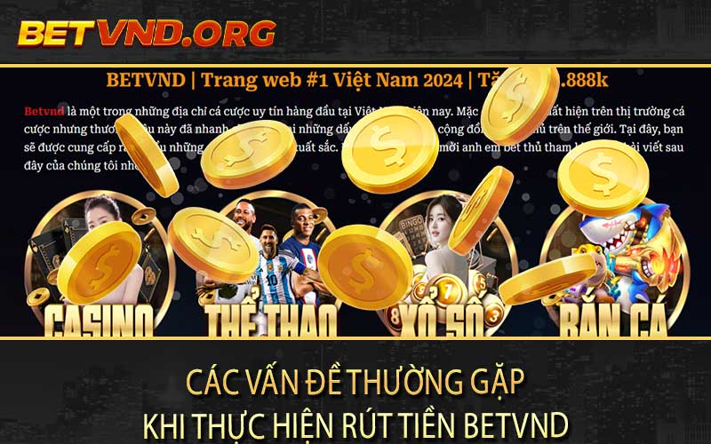 Các vấn đề thường gặp khi thực hiện rút tiền betvnd