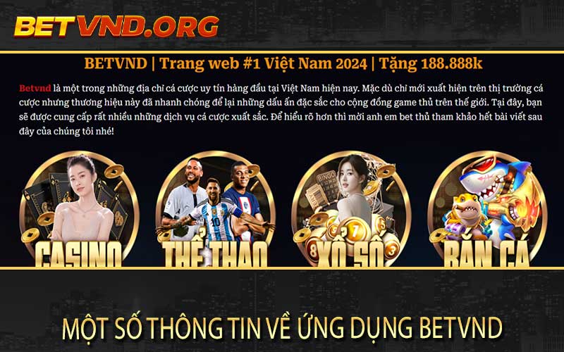 Một số thông tin về ứng dụng betvnd